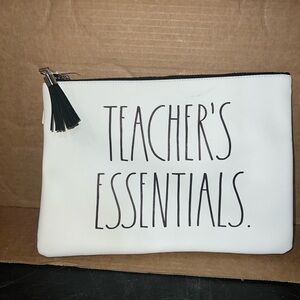 Rae Dunn Black and White Teacher's Essentials Pouch Double Sided